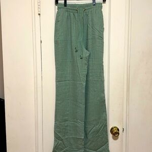 Green Linen Pants